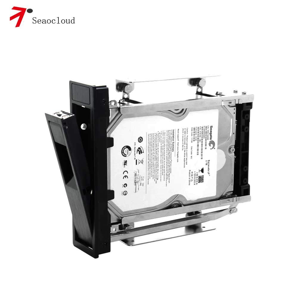 Seaocloud 5.25 Trayless Mobile Rack CD-ROM 3.5 inch Internal SATA Hard Drive Adapter