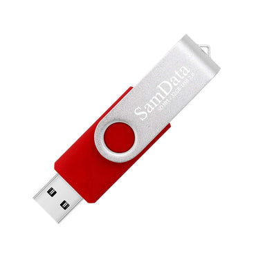 SamData USB 2.0 Flash-Laufwerk 32 GB, 3er-Pack USB-Stick mit Drehgelenk, externer Speicher (3 Farben: Blau, Grün, Rot)