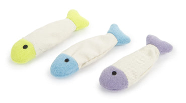 SmartyKat (3 Count) Fish Flop Crinkle Catnip Cat Toys - Multi Color, 3 Count