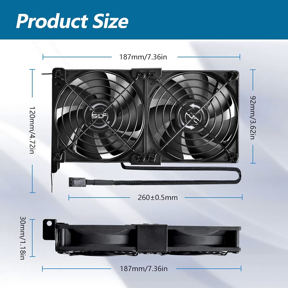 SCCCF Dual 92mm Graphic Card Fans, Graphics Card Cooler, Video Card VGA Cooler, PCI Slot Fan GPU Cooler