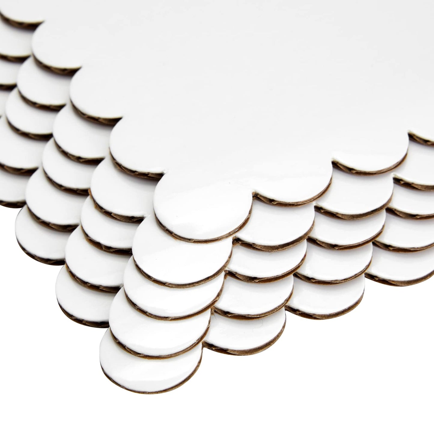 Sparkle and Bash Cake Board Rectangle - 14 x 10 In, White Foil, Pack of 25 - Scalloped Edge Sturdy Paper Base for Desserts & Cupcakes - Quarter Sheet Cake Boards