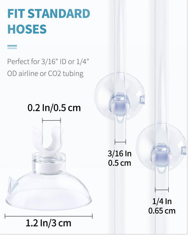 Pawfly Aquarium-Saugklemmen für Standard-Luftschläuche (3/16 Zoll Innendurchmesser), transparente Schlauchhalterung, Zubehör für die Belüftung von Aquarien, 20er-Packung