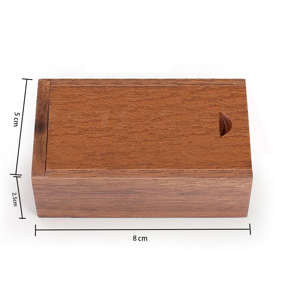 Novelty Wooden USB 2.0 Flash Drive 64GB Data Storage Memory Stick USB Stick Rotate Pendrive with Wooden Box