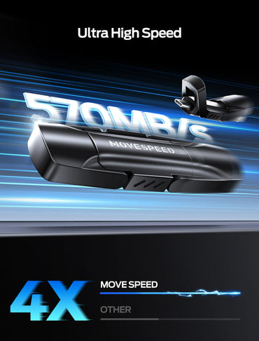 MOVE SPEED 1TB Solid State Drives, 570MB/S Read Speed External SSD with Dual Port Type C + USB 3.2 Portable SSD for iPhone 17/16/15 Series, Android, Mac, Windows