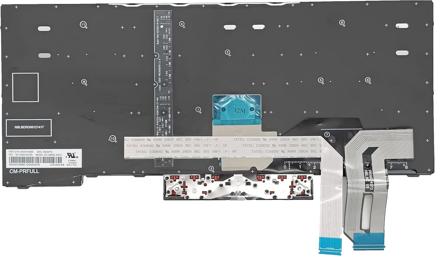 Ersatz-Tastatur mit Hintergrundbeleuchtung für Lenovo Thinkpad T14 Gen 1 & T14 Gen 2, Thinkpad P14s Gen 1 & P14s Gen 2 Laptop (US-Layout) Teilenummer: 5N20V43760 SN20V43688