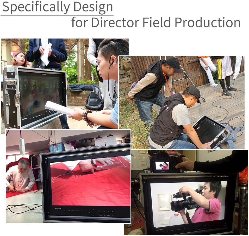 SEETEC P173-9HSD-CO 17.3 Inch Carry on Broadcast Production Director Monitor with 3G-SDI HDMI YPbPr Input and Output Aluminum Design Full HD 1920×1080