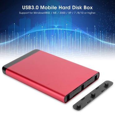 Portable Hard Disk Box USB3.0 Mobile Hard Disk Box Aluminum Alloy Disk Box 2.5in SSD/ SATA Aluminum Alloy Enclosure 8TB for Outdoor Working Laptop Accessories Computer(red)