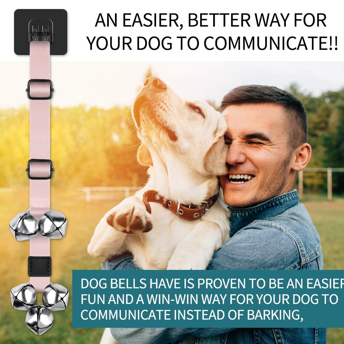BLUETREE Hunde-Türklingeln Premium-Qualität, Trainings-Toilettenklingel, verstellbare Türklingel, Hunde-Türklingeln für die einfache Stubenreinheitserziehung Ihres Welpen - 7 extra große, laute 1,4-Türklingeln