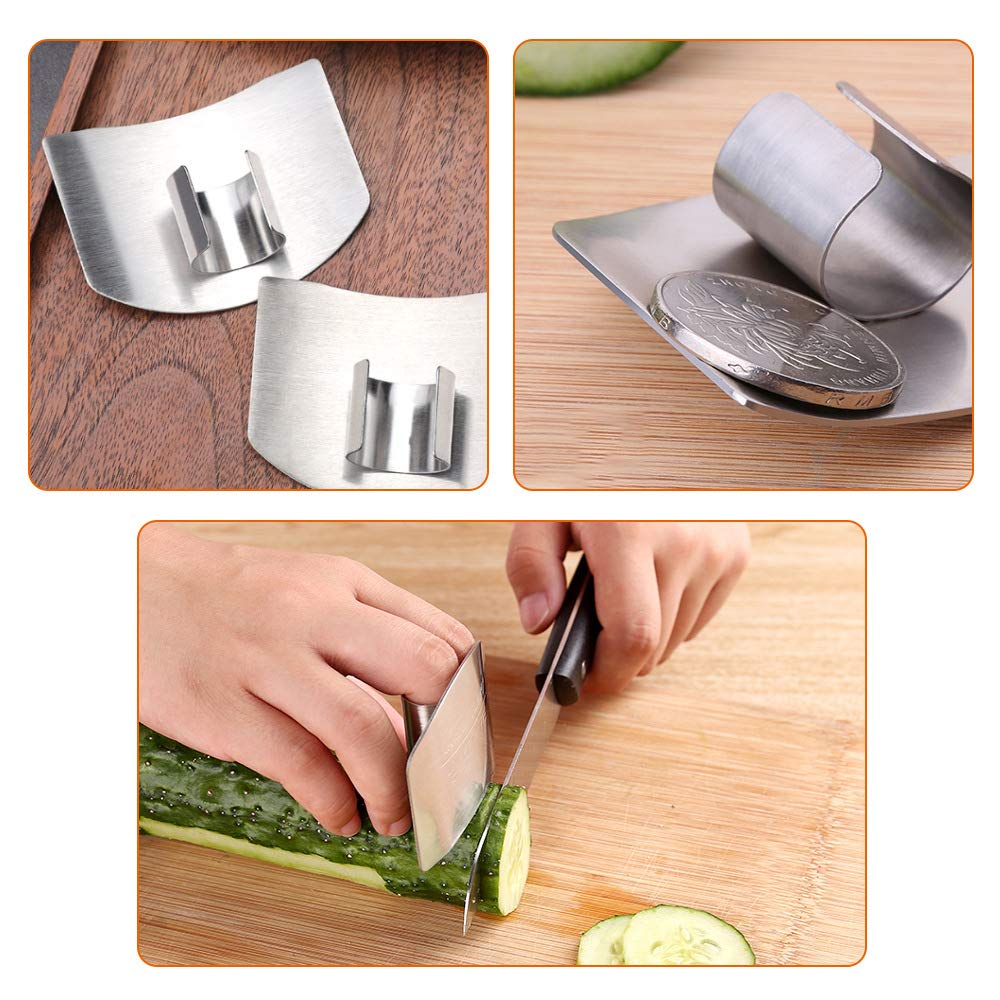 N / D 3 Pack Stainless Steel Finger Guard Protector for Cutting, Slicing and Dicing, Avoid Hurting While Chopping