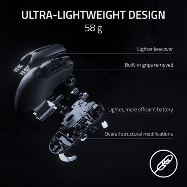 Razer Viper V2 Pro HyperSpeed Kabellose Gaming-Maus: Ultraleicht (58 g) – Optische Schalter der 3. Generation – Optischer Sensor mit 30.000 DPI und integrierten Bedienelementen – 90 Stunden Akkulaufzeit – USB-C-Kabel im Lieferumfang enthalten – Schwarz