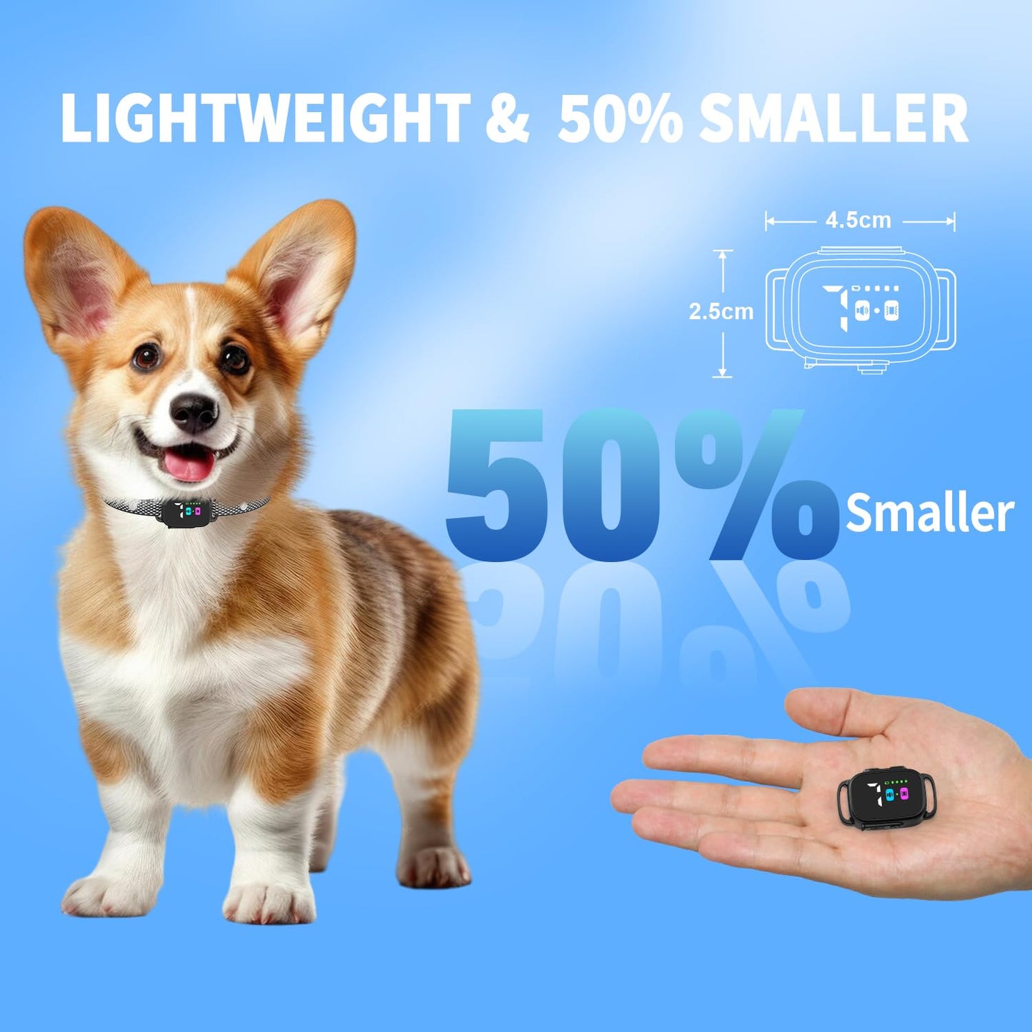 RICIVI Antibellhalsband für kleine Hunde, stromloses Antibellhalsband mit 7 Empfindlichkeitsstufen, 3 einstellbaren Modi (Piepton & Vibration), IP67 wasserdicht – effektiv und tierschonend, Premium Schwarz