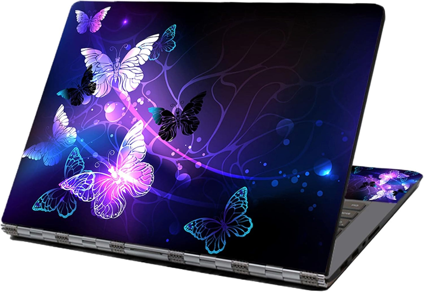 Laptop-Schutzfolie, 12", 13", 13,3", 14", 15", 15,4", 15,6", passend für Toshiba, HP, Samsung, Dell, Apple, Acer, Leonovo, Sony, Asus Laptops und Notebooks (Lila Schmetterlinge)