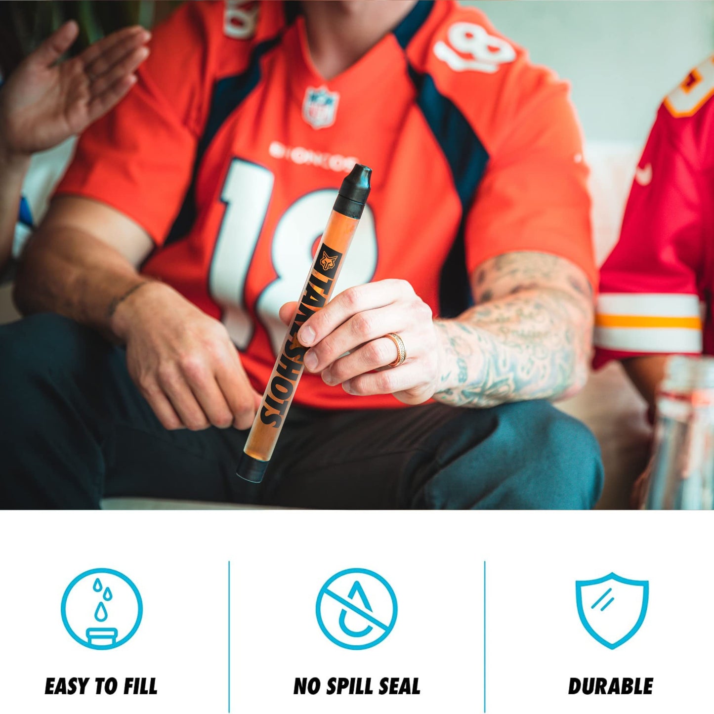 TakeShots Take V2 – Shothalter & Strohhalm für Drinks & Chaser – Shots für unterwegs – Passend für alle Standardflaschen, Gläser & Chaser – 30 ml (Blackout)