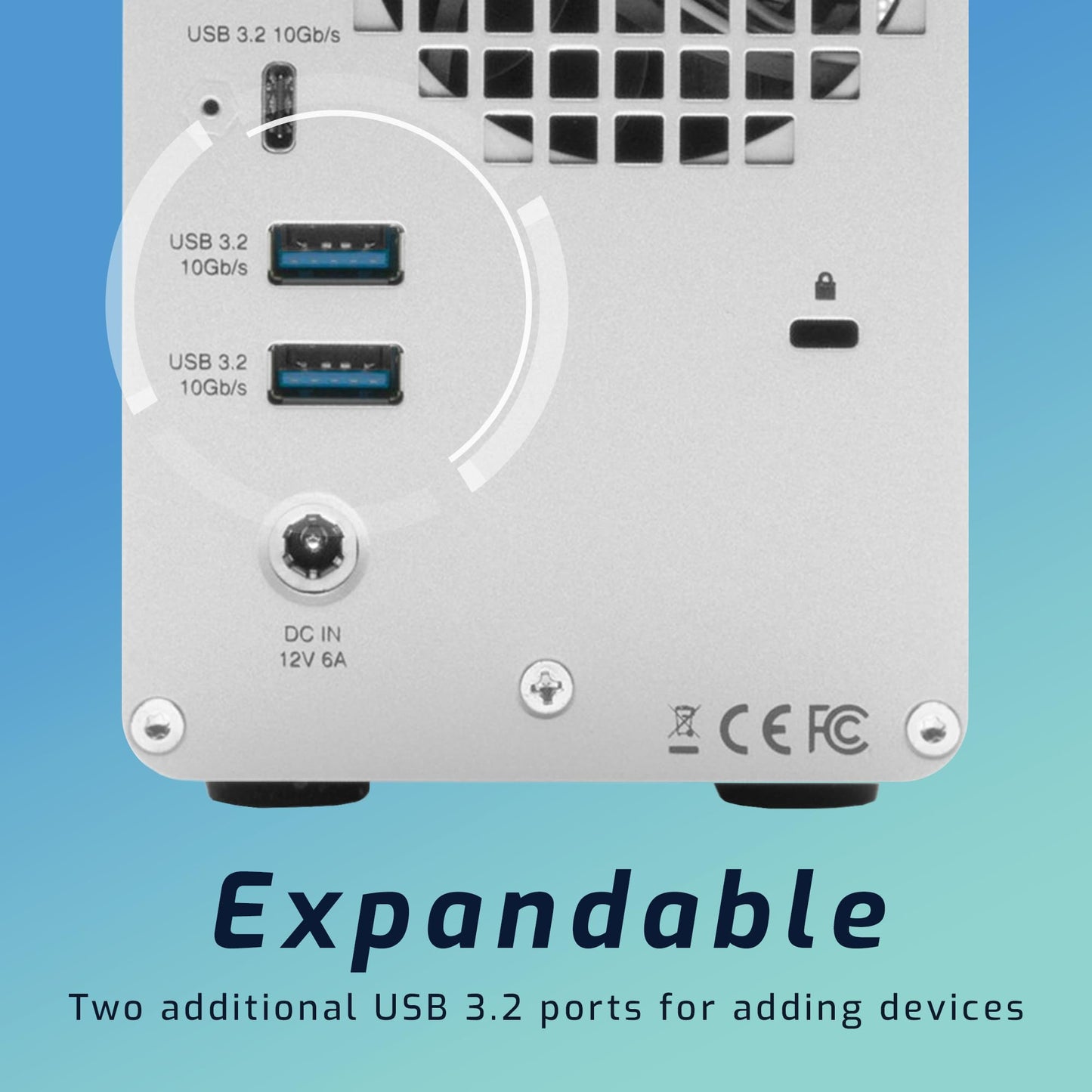 OWC 32 TB Mercury Elite Pro Dual USB-C/Thunderbolt 3 externes RAID-Speichergehäuse mit 3-Port-Hub für Mac und PC