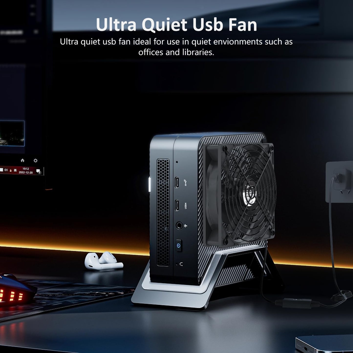 Leiser 120-mm-USB-Lüfter von Zirsso (5 V) für Receiver, DVR, PlayStation, Xbox, Computer und Gehäusekühlung