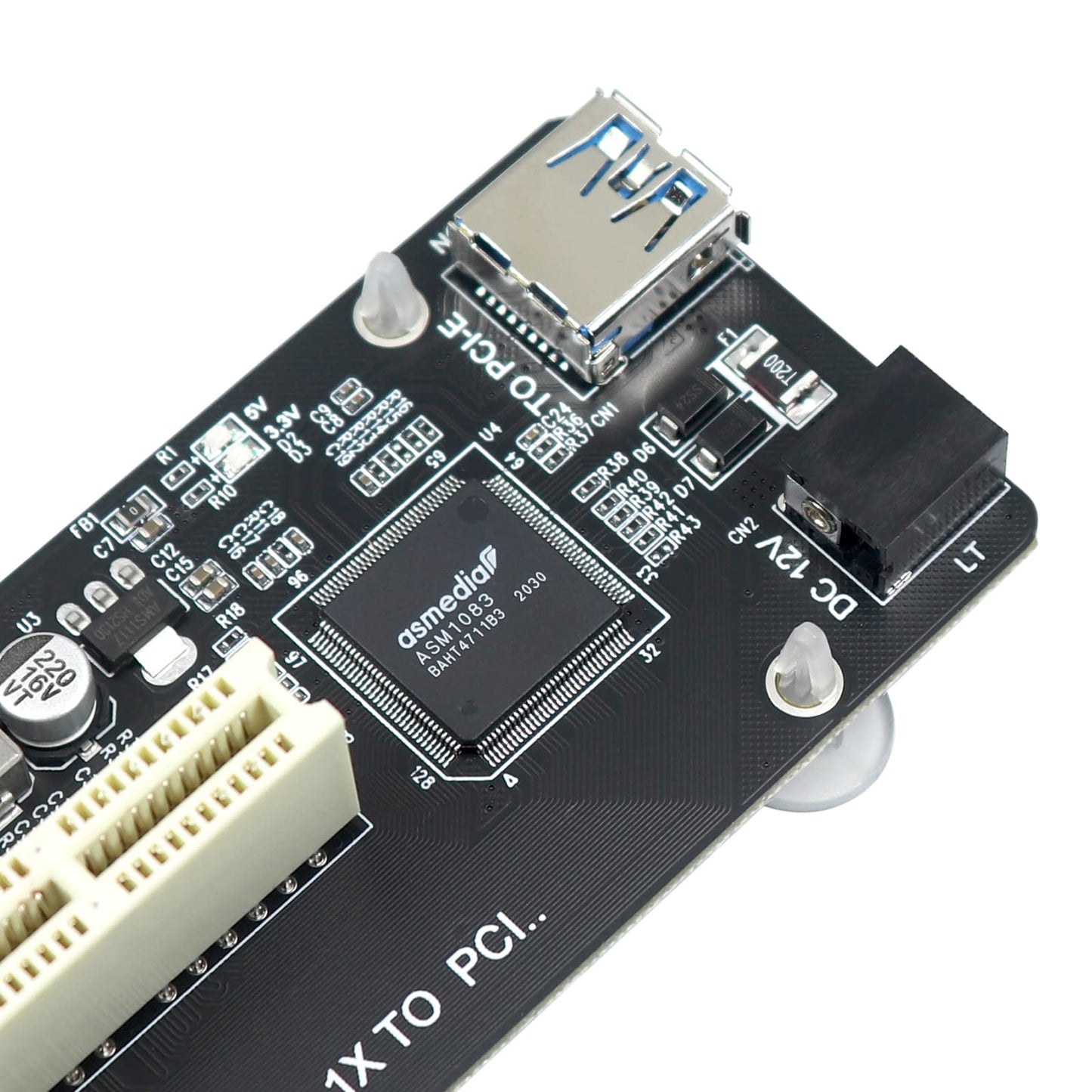 PCIe to PCI Adapter | Single/Dual Slot Converter with USB 3.0 Cable | Legacy Device Expansion for Audio Interfaces & Capture Cards