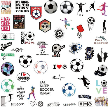 Soccer Stickers |100 Pcs Soccer Waterproof Vinyl Decals for Water Bottles Laptop Car Luggage Cup Computer Mobile Phone Skateboard Decor