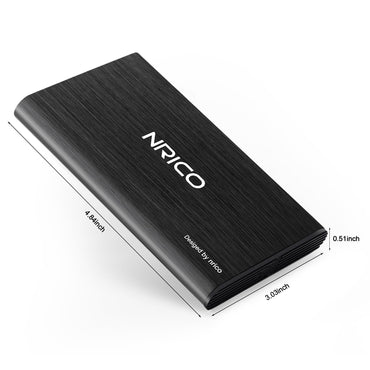 NRICO Ultra Slim 500GB Portable External Hard Drive USB3.0 HDD Storage Compatible for PC, Desktop, Laptop,Mac,PS4, Xbox one (Black, 500, GB)