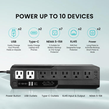 SKE SMART KEY ENERGY SKE 425VA/240W UPS Battery Backu Surge Protector for Computer UPS Battery Backup Uninterruptible Power Supply…, VL425