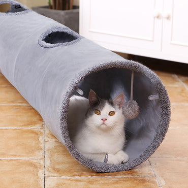 PAWZ Road Katzentunnel, 130 cm lang, zusammenklappbarer Tunnel mit 30 cm Durchmesser, geeignet für große Katzen, Kaninchen und Welpen – Groß