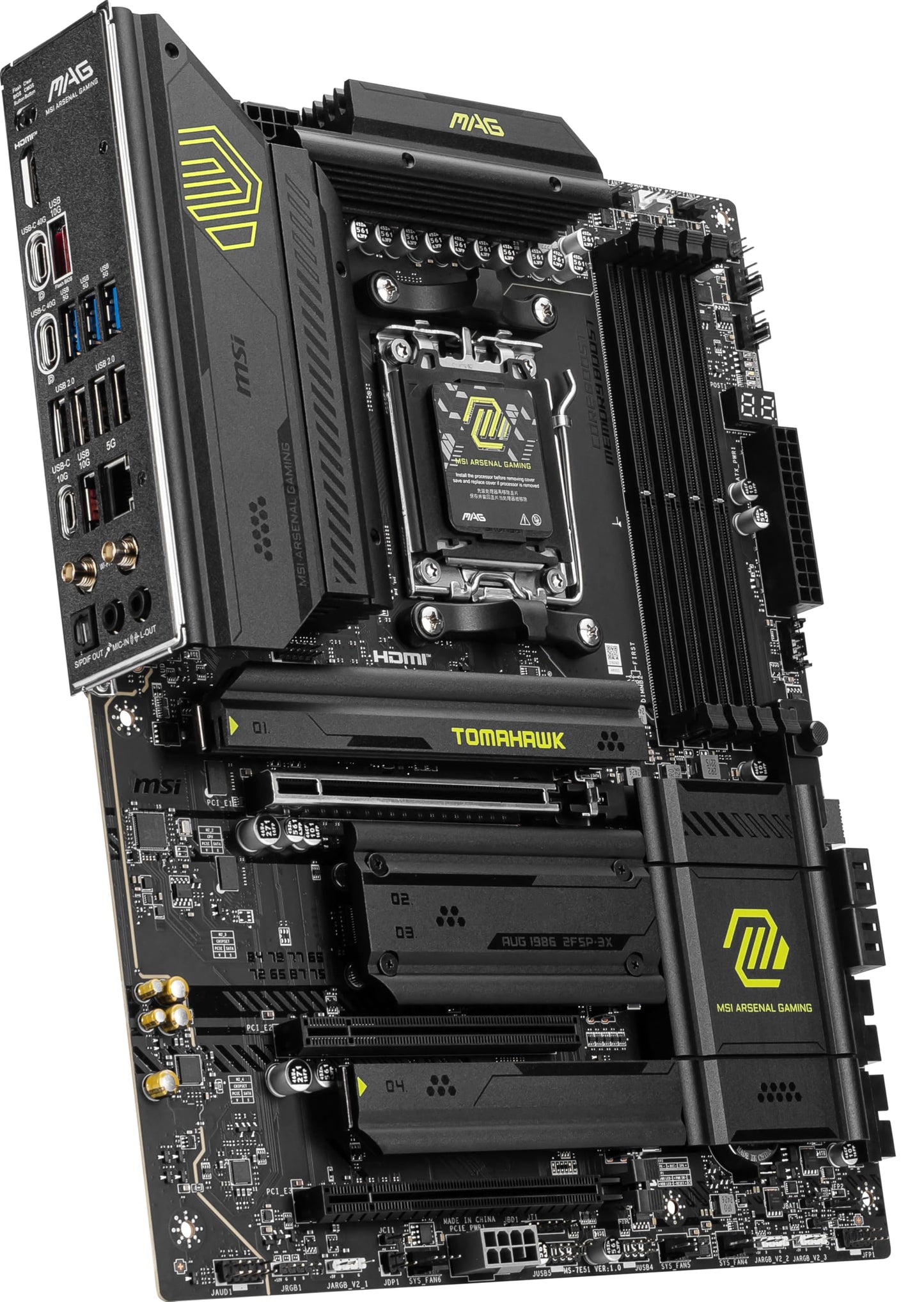 MSI MAG X870 Tomahawk WiFi Gaming Motherboard (AMD Ryzen 9000/8000/7000 Series Processors, AM5, DDR5, PCIe 5.0, M.2 Gen5, SATA 6Gb/s, USB 40Gbps, HDMI/DP, Wi-Fi 7, Bluetooth 5.4, 5Gbps LAN, ATX)