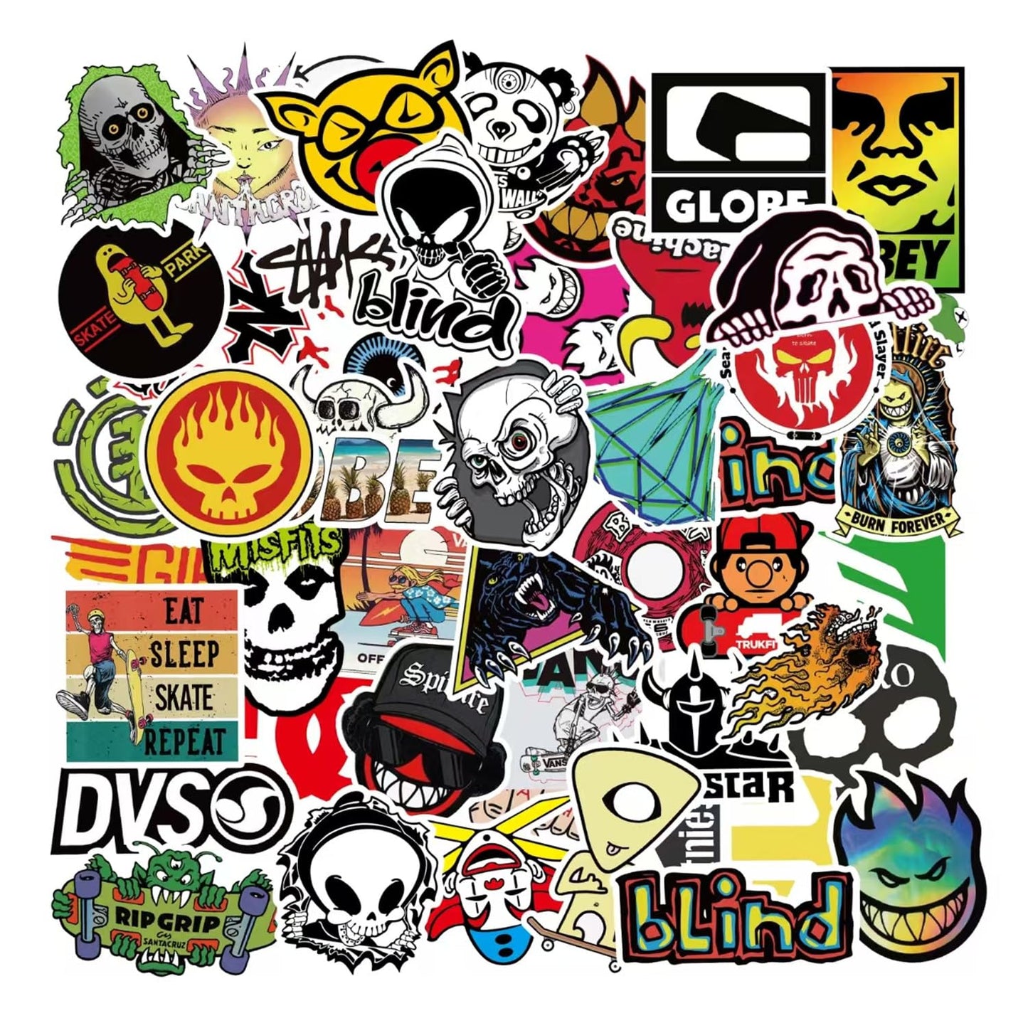 Skateboard Stickers 100Pcs/Pack Cool Waterproof Stickers for Laptop Water Bottle Suitcase Phone, Skateboarding Stickers Decal for Teens Boys Adults