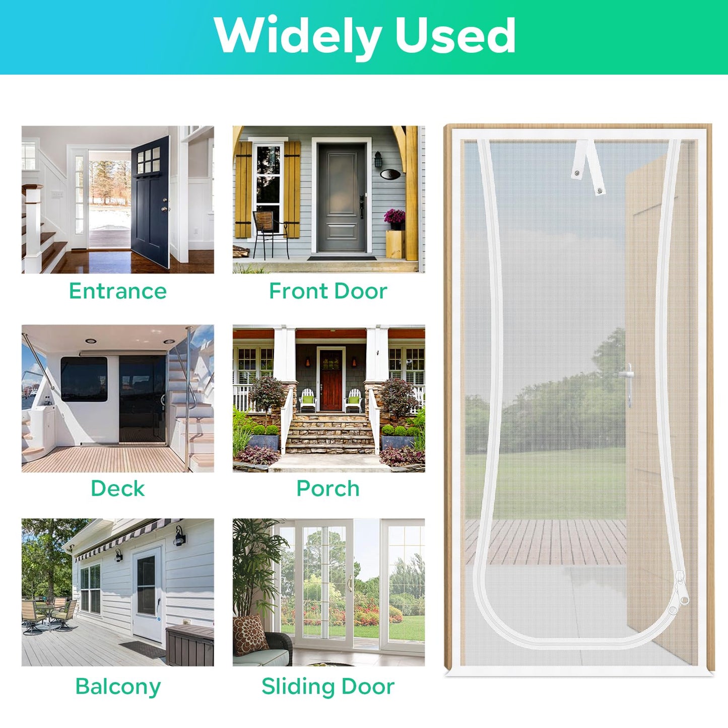 Verstärkte Katzenschutztür, 35,5 x 82 Zoll (ca. 90 x 208 cm), robuste, haustiersichere Tür mit beidseitigem Reißverschluss, verhindert, dass Hunde und Katzen aus dem Haus, Schlafzimmer, Wohnzimmer, Küche oder von der Terrasse entkommen.