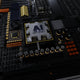 a close up of a computer motherboard with many components