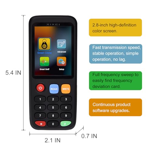 XIXEI X7 NFC RFID Card Copier Reader Writer Duplicator for Mulit Frequency Read and Writer Smart Card Programming Card(5 pcs rewritable Cards 5 pcs UID keyfobs 5pcs T5577 keyfobs)