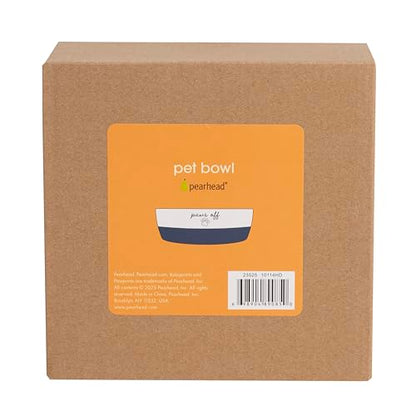 Pearhead Ceramic Bowl, Holds 2 Cups, Cute Whisker-Friendly Dish with Cat Face Design, Non-Slip, Microwave and Dishwasher Safe, Small/Medium