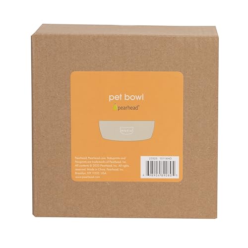 Pearhead Ceramic Bowl, Holds 2 Cups, Cute Whisker-Friendly Dish with Cat Face Design, Non-Slip, Microwave and Dishwasher Safe, Small/Medium