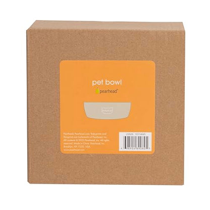 Pearhead Ceramic Bowl, Holds 2 Cups, Cute Whisker-Friendly Dish with Cat Face Design, Non-Slip, Microwave and Dishwasher Safe, Small/Medium