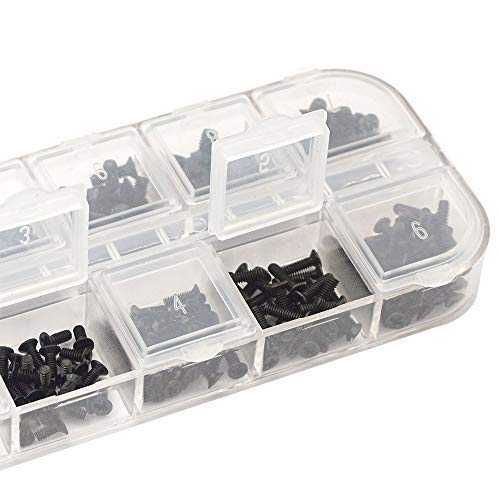 Persberg 360pcs 12sizes Laptop Notebook Tiny Computer Replacement electronic Screws Assortment Kit Black,M2 M2.5 M3,for Lenovo Toshiba Gateway Samsung HP IBM Dell Sony Acer Asus Hard Disk SATA SSD M.2