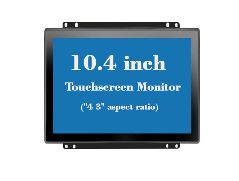RIUIIN 10,4-Zoll-Open-Frame-Touchscreen-Monitor, 1024 x 768 Pixel Auflösung, 4:3-Seitenverhältnis, wasserdicht, VESA- und Panelmontage, für Kiosksysteme, Automatisierung, POS-Systeme, Verkaufsautomaten, HMI und Digital Signage, 24/7-Betrieb
