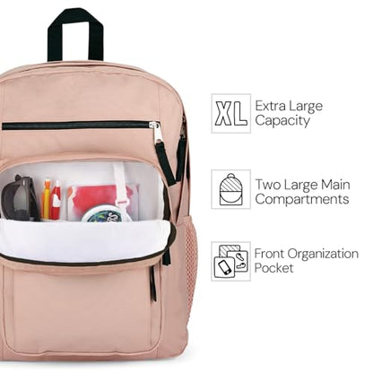 JanSport Laptop-Rucksack – Computertasche mit 2 Fächern, ergonomischen Schultergurten, 15-Zoll-Laptopfach, Tragegriff – Bücherrucksack – Erdbeer-Dusche 