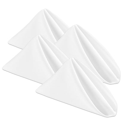 OTR ORVETEX Christmas White Cloth Napkins, 20 x 20 inch Washable Polyester Dinner Napkins with Hemmed Edges for Dinner Christmas X-mas Paeties Weddings Banquets Table Decoration (White,Pack of 24)