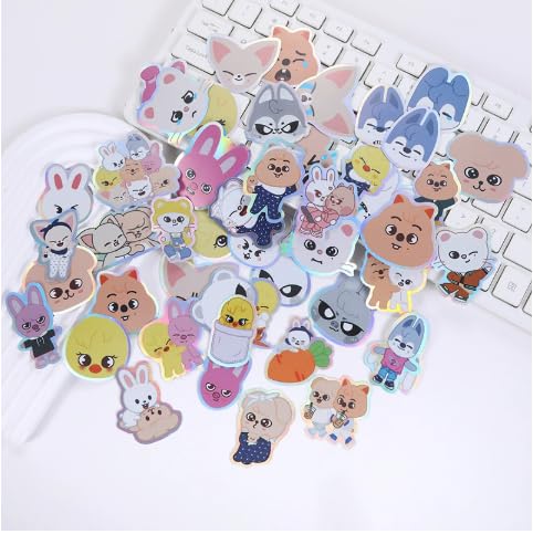 Stray Kids Aufkleber, Cartoon-Laptop-Aufkleber, ideal für Skateboard, Auto, Fahrrad, Tür, Snowboard, wasserdichte Schultaschen (100 Stück – Lila)