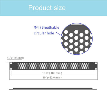 QiaoYoubang 5er-Pack 1U Lüftungs-Blindplatte - Stahl-Blindplatte für Rackmontage, Abstandshalter für 19-Zoll-Serverschränke oder -Gehäuse, Schwarz (1UVBP5PC)