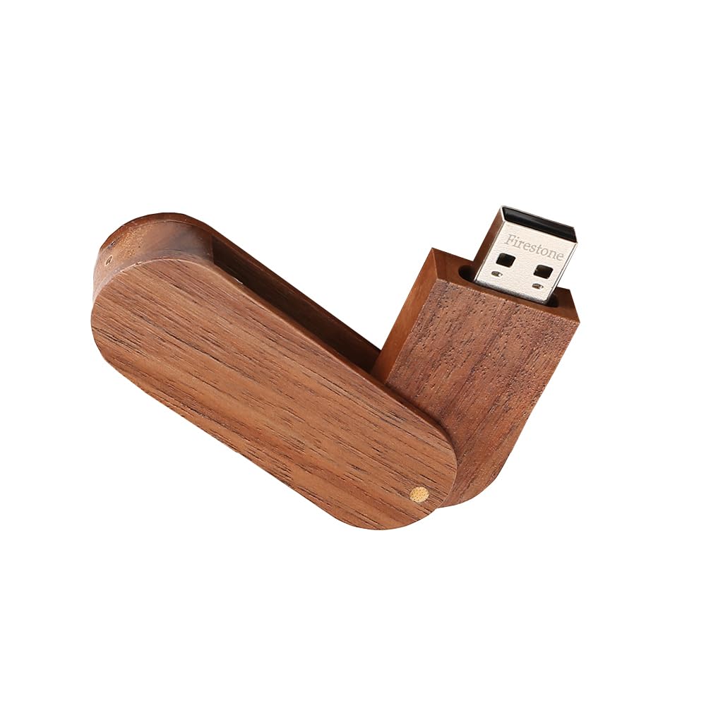 Novelty Wooden USB 2.0 Flash Drive 64GB Data Storage Memory Stick USB Stick Rotate Pendrive with Wooden Box