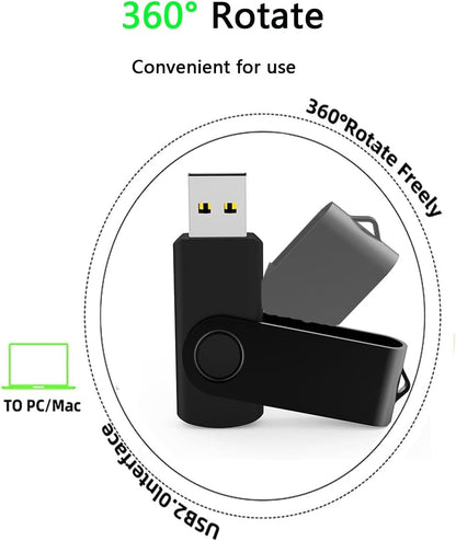 10 Pack 16GB USB Flash Drives, Bulk USB 2.0 Thumb Drives with Swivel Cap