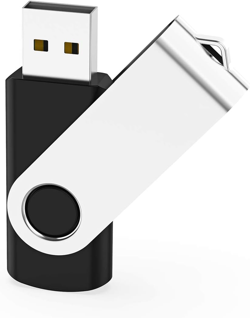 10Pcs 16GB USB Flash Drive Bulk Pack Thumb Drives, Bulk USB 2.0 Flash Drives Swivel Memory Stick 16G Jump Drive Pen Drive Zip Drive for Data Storage Photo Video File Music, Black