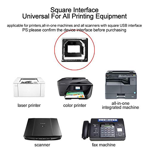 Printer to Computer USB Scanner Cable High Speed A Male to B Male Cord Compatible with HP, Canon, Dell, Epson, Lexmark, Xerox, Samsung and More (10FT)