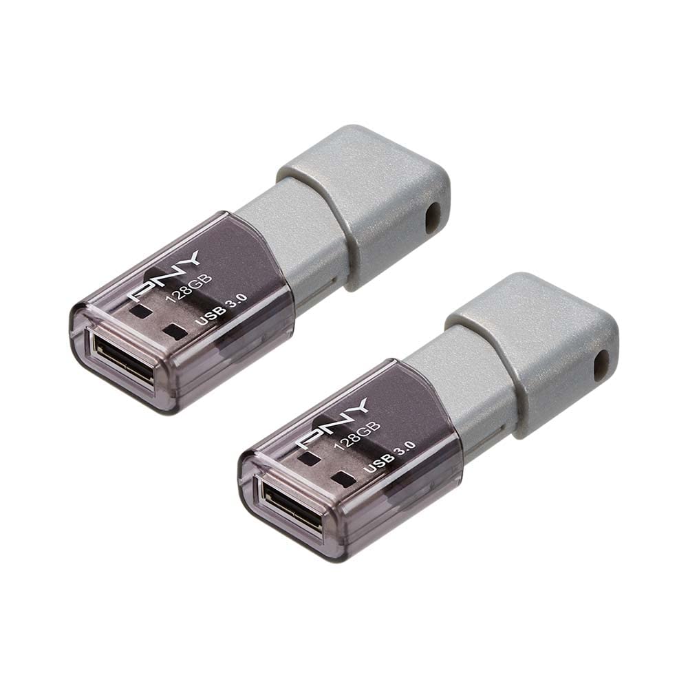 PNY 128GB Turbo Attaché 3 USB 3.0 Flash-Laufwerk, Silber (2er-Pack)