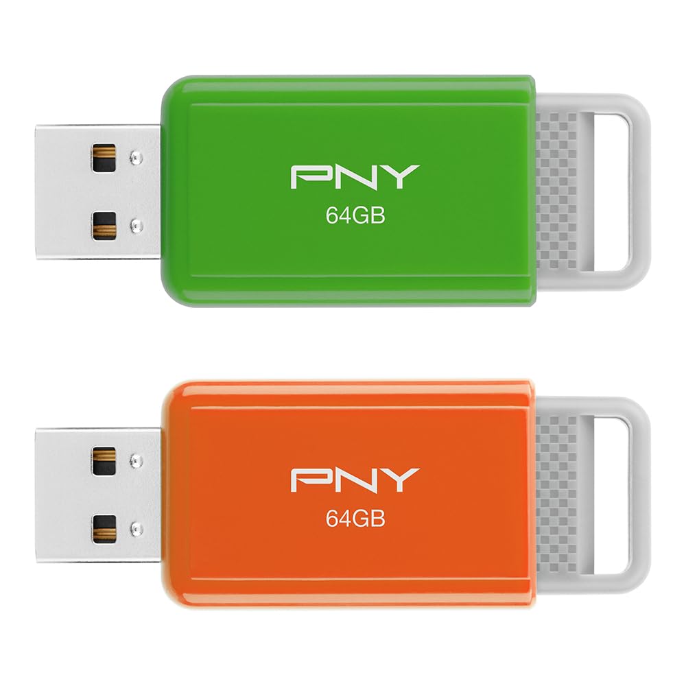 PNY 64 GB USB 2.0 Flash-Laufwerk 2er-Pack