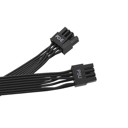 PCIe-Kabel für Corsair, 25 Zoll langes 8-Pin-Netzteilstecker-auf-6+2-Pin-Grafikkartenstecker-Stromkabel für Thermaltake, ARESGAME modulares Netzteil (Schwarz) 