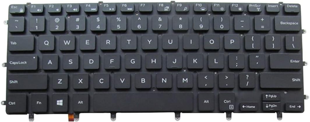 Laptop-Ersatztastatur mit US-Layout und Hintergrundbeleuchtung für Dell XPS 15 9550 N7547 N7548 9560 und Inspiron 15 7000 15-7558 15-7568 0WDHC2 NSK-LV0BW Schwarz 