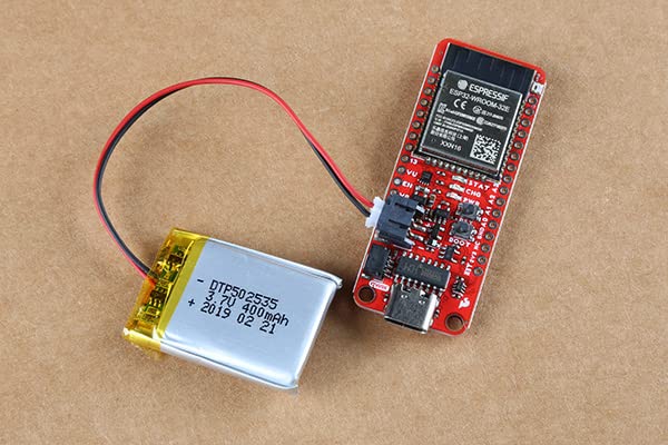 SparkFun Thing Plus - ESP32 WROOM (USB-C) - ESP32-D0WDQ6 Chip Integrated RGB Status LED Operating Voltage: 3.3V Board Dimensions: 2.3in x 1.0in x 0.5in
