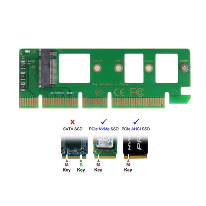 xiwai NVME AHCI SSD NGFF M-Key to PCI-E 3.0 16x x4 Adapter for XP941 SM951 PM951 A110 m6e 960 EVO SSD