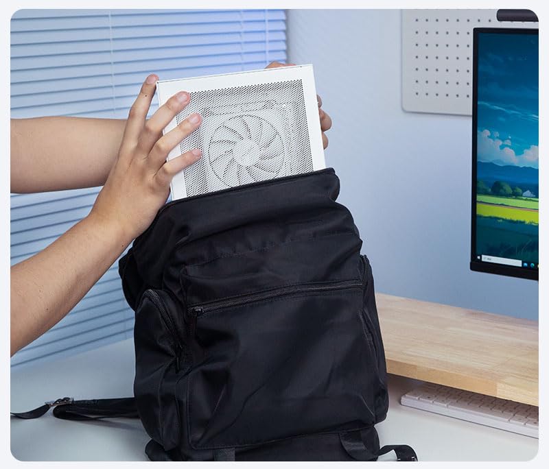 ShinySnake L300 Mesh Mini-ITX Gaming PC Case - 8.5L Ultra-Compact High Airflow SFF, Vertical GPU Mount up to 325mm, SFX/SFX-L PSU & 120mm Cooler Compatible - PCIe 3.0 Riser & DP 1.4 Cable, Black