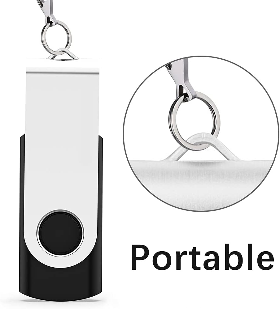 10Pcs 16GB USB Flash Drive Bulk Pack Thumb Drives, Bulk USB 2.0 Flash Drives Swivel Memory Stick 16G Jump Drive Pen Drive Zip Drive for Data Storage Photo Video File Music, Black